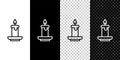 Set line Aroma candle icon isolated on black and white,transparent background. Vector Royalty Free Stock Photo