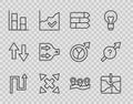 Set line Arrow, Intersection point, Pie chart infographic, Many ways directional arrow, Graph, chart, diagram, Location