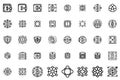 Comprehensive set of line art icons representing bitcoin, cryptocurrency, and blockchain technology concepts Royalty Free Stock Photo