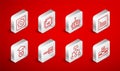 Set line Artificial intelligence AI, Processor CPU, robot, Web developer programming code, Algorithm, Computer api Royalty Free Stock Photo