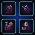 Set line Artificial intelligence, Drone, Technical specification and Soldering iron. Gradient color icons. Vector