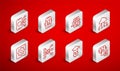 Set line Artificial intelligence robot, Chat, Network cloud connection, Graduation cap, Neural network, and Computer api Royalty Free Stock Photo