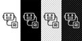 Set line Artificial intelligence robot icon isolated on black and white, transparent background. Machine learning, cloud Royalty Free Stock Photo