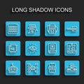Set line Artificial intelligence robot, Neural network, Binary code, AI, and icon. Vector Royalty Free Stock Photo