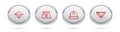 Set line Asian conical hat, Men underpants, Winter and . Silver circle button. Vector
