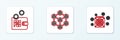 Set line ASIC Miner, Proof of stake and Blockchain technology icon. Vector