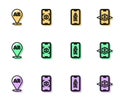 Set line Augmented reality AR, 3d modeling and icon. Vector