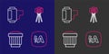 Set line Auto flash, Camera photo lens, Photo camera and roll cartridge icon. Vector Royalty Free Stock Photo