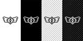 Set line Aviation emblem icon isolated on black and white, transparent background. Military and civil aviation icons Royalty Free Stock Photo