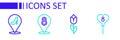 Set line Balloons with 8 March, Flower tulip, and Woman shoe icon. Vector