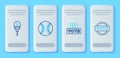 Set line Baseball ball, Vote box, Balloons and icon. Vector