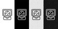 Set line Baseball base icon isolated on black and white, transparent background. Vector Royalty Free Stock Photo