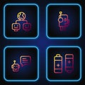 Set line Battery, Bot, Artificial intelligence and Robot. Gradient color icons. Vector Royalty Free Stock Photo