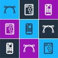 Set line Bezier curve, Mobile Apps and Web development icon. Vector Royalty Free Stock Photo