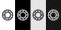 Set line Bicycle ball bearing icon isolated on black and white background. Vector