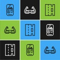 Set line Bicycle rental mobile app, lane and Sport cycling sunglasses icon. Vector Royalty Free Stock Photo