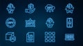 Set line Binary code, Ethereum ETH, NFT cloud, Digital crypto art, and icon. Vector