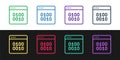 Set line Binary code icon isolated on black and white background. Vector Royalty Free Stock Photo