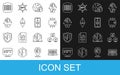 Set line Binary code, NFT blockchain technology, Cryptocurrency wallet, Digital crypto art, Ethereum ETH, and icon