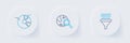Set line Binary code, Search globe and Pie chart infographic icon. Vector