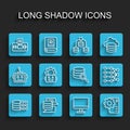 Set line Binary code, Server, Data, Artificial intelligence AI, Computer monitor, Neural network, Robot setting, and Royalty Free Stock Photo