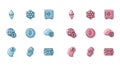 Set line Bitcoin think, Chain link, Cryptocurrency Ethereum ETH, wallet, cloud mining, Globe and cryptocurrency and