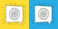 Set line Black hole icon isolated on yellow and blue background. Space hole. Collapsar. Vector Illustration