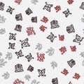 Set line Blockchain technology Bitcoin, Computer vision, Humanoid robot and Neural network on seamless pattern. Vector Royalty Free Stock Photo