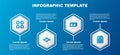 Set line Blockchain technology, , Cryptocurrency bitcoin and ASIC Miner. Business infographic template. Vector