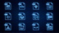 Set line BMP file document, TXT, RUBY, PSD, CSS, MOV, GIF and PHP icon. Vector Royalty Free Stock Photo