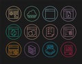 Set line Books about programming, Software, Browser window, Python language, setting, Clipboard with checklist and Web Royalty Free Stock Photo
