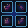 Set line Bot, Technical specification, Robot and Screwdriver. Gradient color icons. Vector
