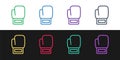 Set line Boxing glove icon isolated on black and white background. Vector Royalty Free Stock Photo