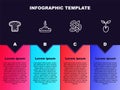 Set line Bread toast, Seed, and Sprout. Business infographic template. Vector