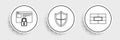 Set line Bricks, Secure your site with HTTPS, SSL and Shield icon. Vector Royalty Free Stock Photo