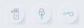 Set line Broken key, Lock picks for lock picking and Door handle icon. Vector
