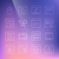 Set line Browser with exclamation mark, Laptop, setting, Loading data window, Debugging, Software, Computer mouse and Royalty Free Stock Photo
