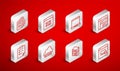 Set line Browser files, Binary code, Laptop, Software, Computer, Processor, Web development and Clipboard with checklist Royalty Free Stock Photo