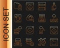 Set line Browser files, Cloud technology data transfer, Computer network, Server, Data, Web Hosting, Search cloud Royalty Free Stock Photo