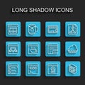 Set line Browser files, Code terminal, MySQL code, Create account screen, Computer, Software, Web development and icon Royalty Free Stock Photo