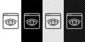 Set line Browser incognito window icon isolated on black and white, transparent background. Vector Royalty Free Stock Photo