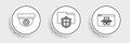 Set line Browser incognito window, Security camera and Document folder protection icon. Vector Royalty Free Stock Photo