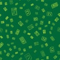 Set line Browser setting, window and Document with graph chart on seamless pattern. Vector Royalty Free Stock Photo