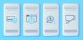 Set line Browser with shield, Exclamation mark in triangle, Credit card and Security camera icon. Vector Royalty Free Stock Photo