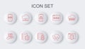 Set line Browser with shield, Server, Data, Web Hosting, Mobile exclamation mark, Cloud download and upload, password Royalty Free Stock Photo