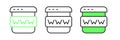 Set line Browser window icon isolated on white background. Vector