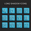 Set line Browser window, Search engine, Magnifying glass with check mark, Create account screen, Web developer Royalty Free Stock Photo
