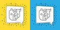 Set line Bull and bear symbols of stock market trends icon isolated on yellow and blue background. The growing and Royalty Free Stock Photo