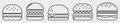 Set of line burger icons