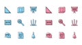 Set line Calculator, Calendar, Test exam sheet, Paper clip, Ringing bell, Calculation and Function mathematical symbol